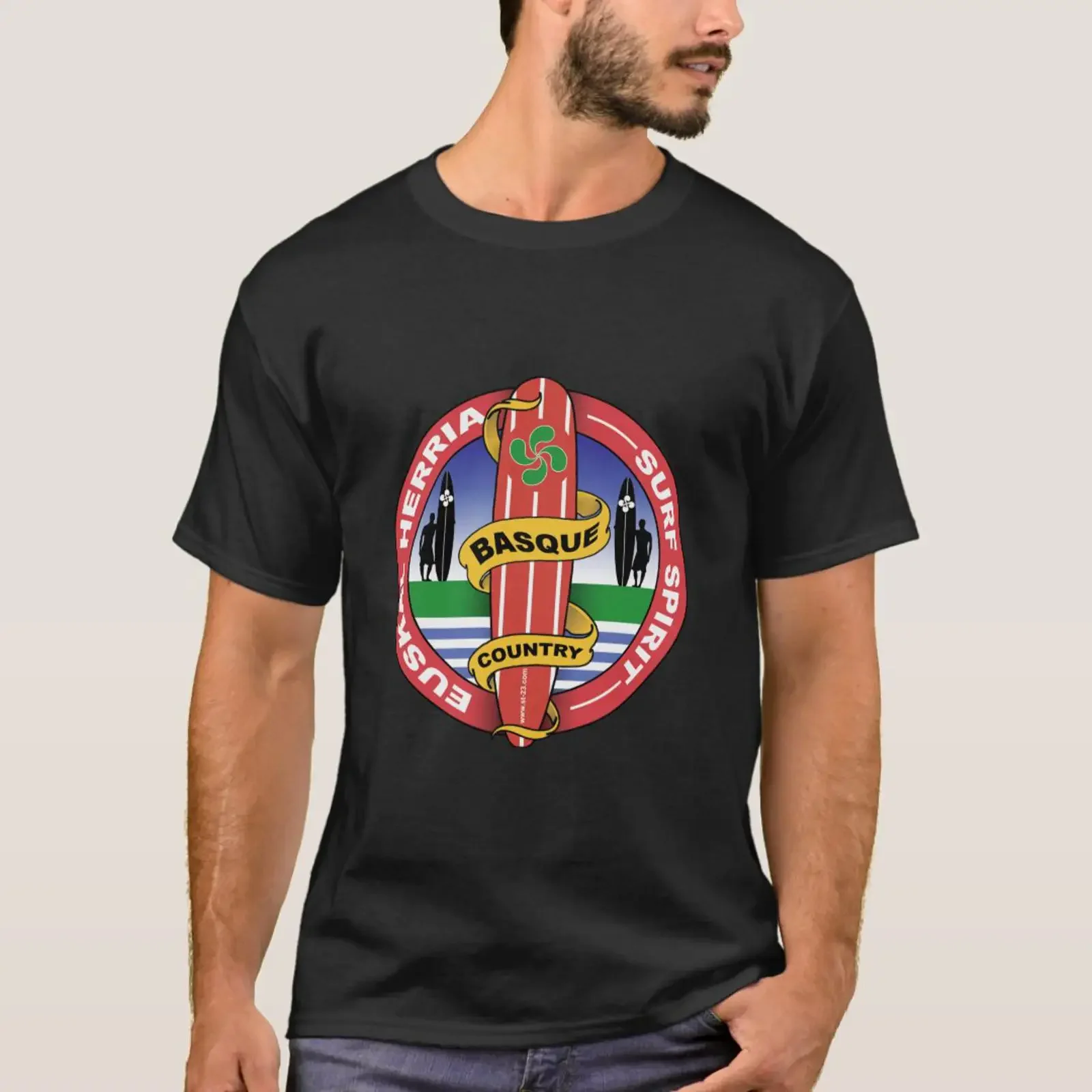Basque surfing T Shirt vintage Washed Casual designer clothes Comfortable Stylish Breathable Stretched Slightly fashion