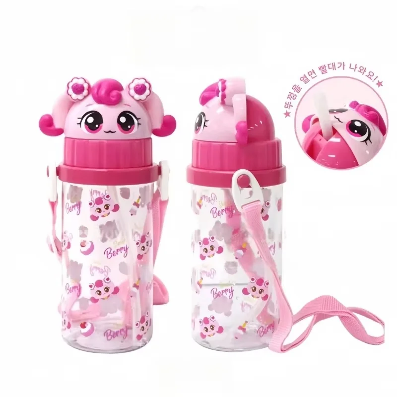 

New Hot Catch Teenieping Korean Straw Pot Cute Cup Season 5 Cartoon Water Bottle Plastic Straw Cup Straw Pot Anime Peripherals