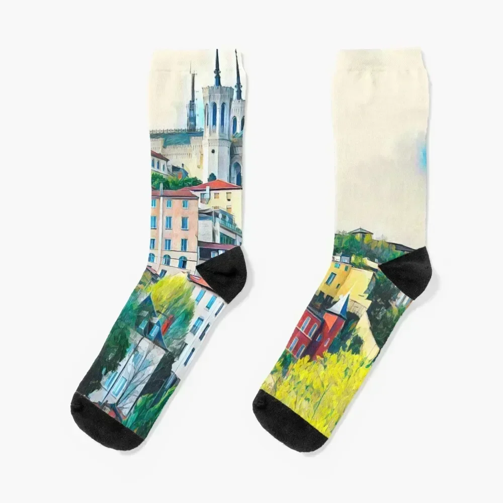 

Lyon France Socks Stockings man gift christmas gifts Antiskid soccer Male Socks Women's