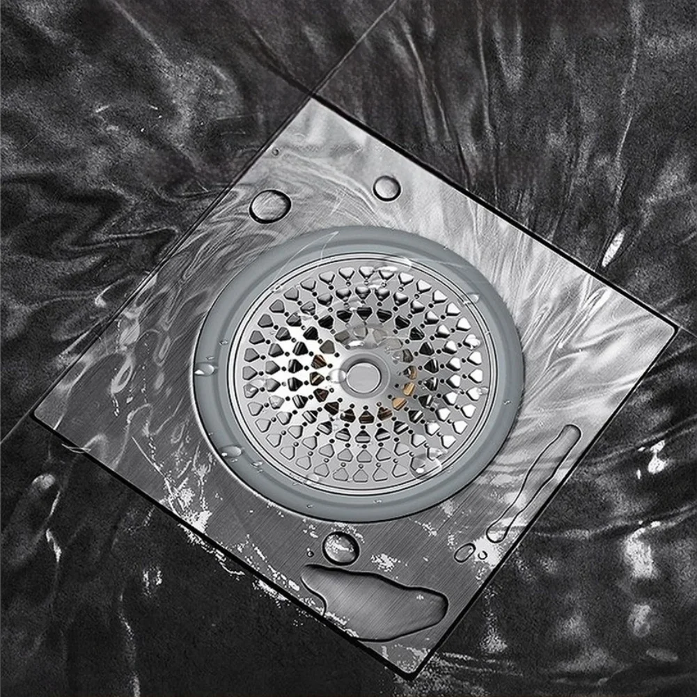Floor Drain Core Stainless Steel Extreme Gray Color with Dimensions 7.7x7.7x2.9cm Fits Standard Residential Drains