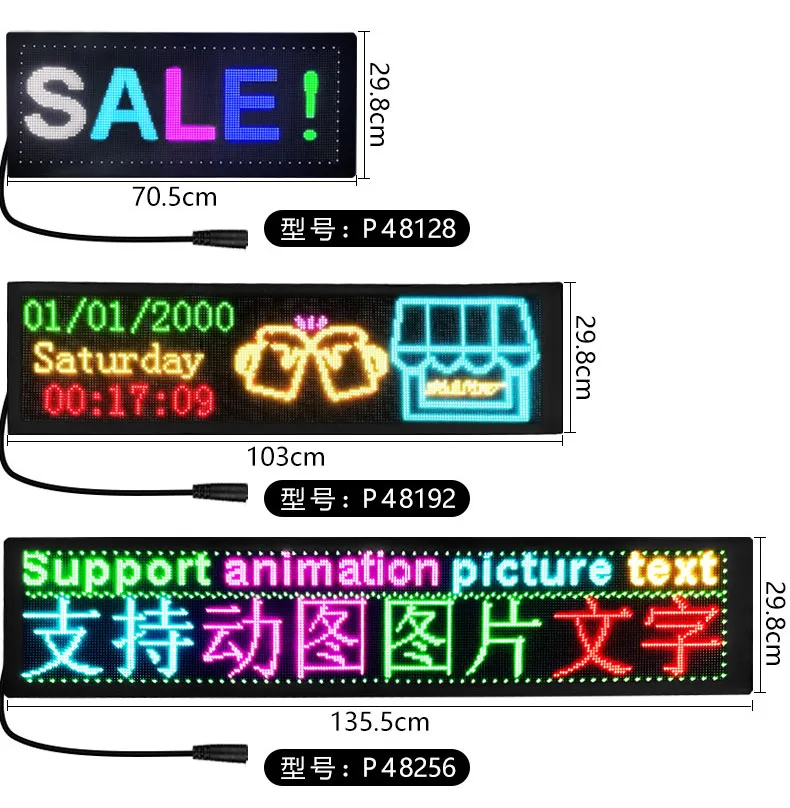 

Big LED Screen Sign Advertising RGB Scrolling Message display Board Foldable App Soft Flexible Led Panel Car Rear Window Display