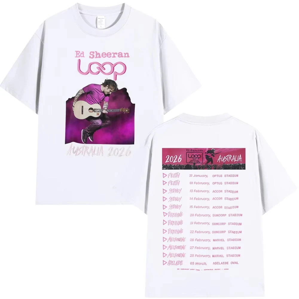 

Футболки Ed Sheeran Loop Tour 2026 для мужчин и женщин: летняя коллекция, хлопковая одежда, стильные подарки для фанатов, мерч тура по Австралии и Новой Зеландии