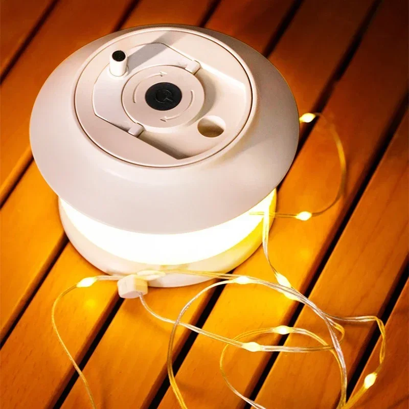 20M USB Rechargeable LED Camping Light Waterproof Outdoor String Lights with 5 Lighting Modes for Tent Garden Yard Party Decor