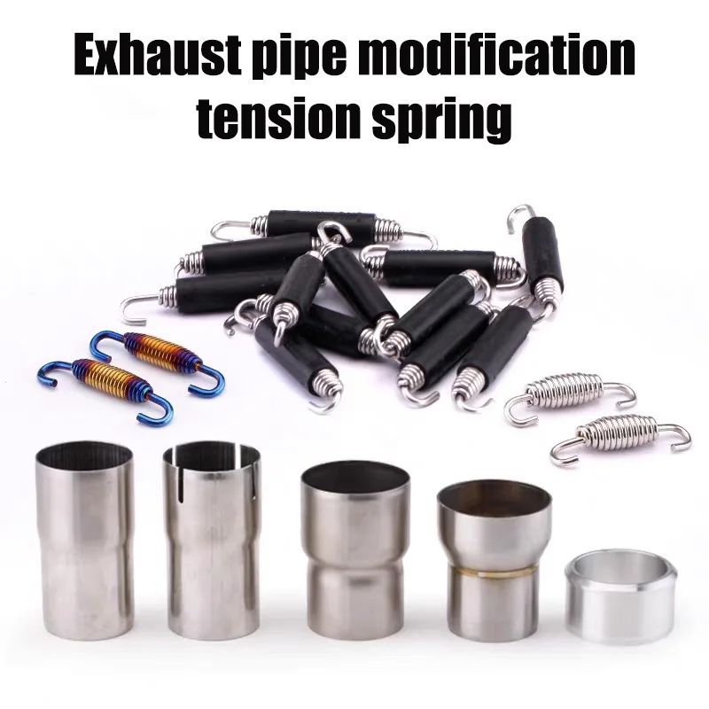 1PC Universal Exhaust Springs Motorcycle Stainless Steel Rotatable Connecting Hooks for Front Mid Pipe Metal Replacement Springs