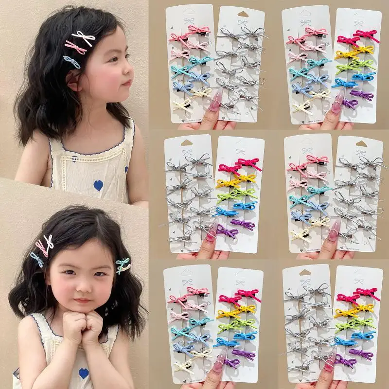 10 Stück süße Haarspangen mit Schleifen, bunte, hübsche Haarspangen mit Schleifen, sanfte Haarklammern, Haaraccessoires für kleine Mädchen, ideal für Reisen. – Detail 1