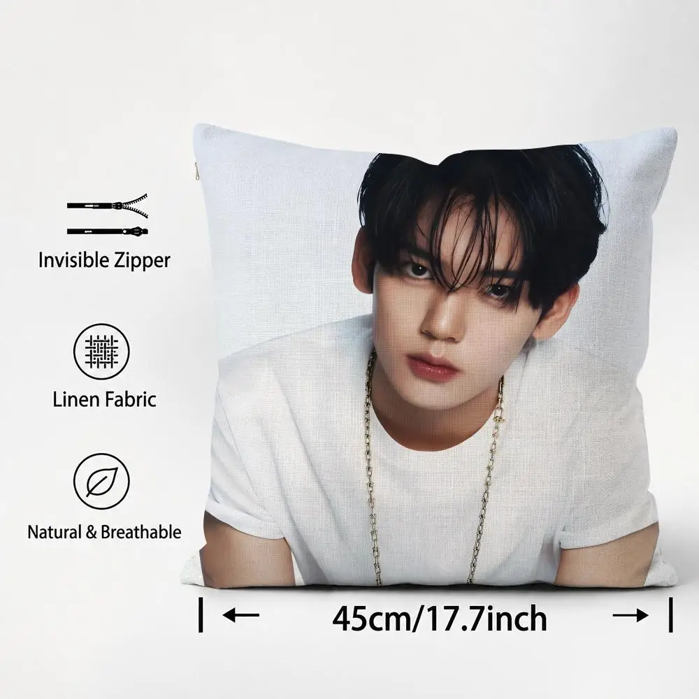 Singer Han Yu-jin Cushion Cover Cushion Covers Natural Linen Breathable Sofa Bedroom Decor Pillowcase