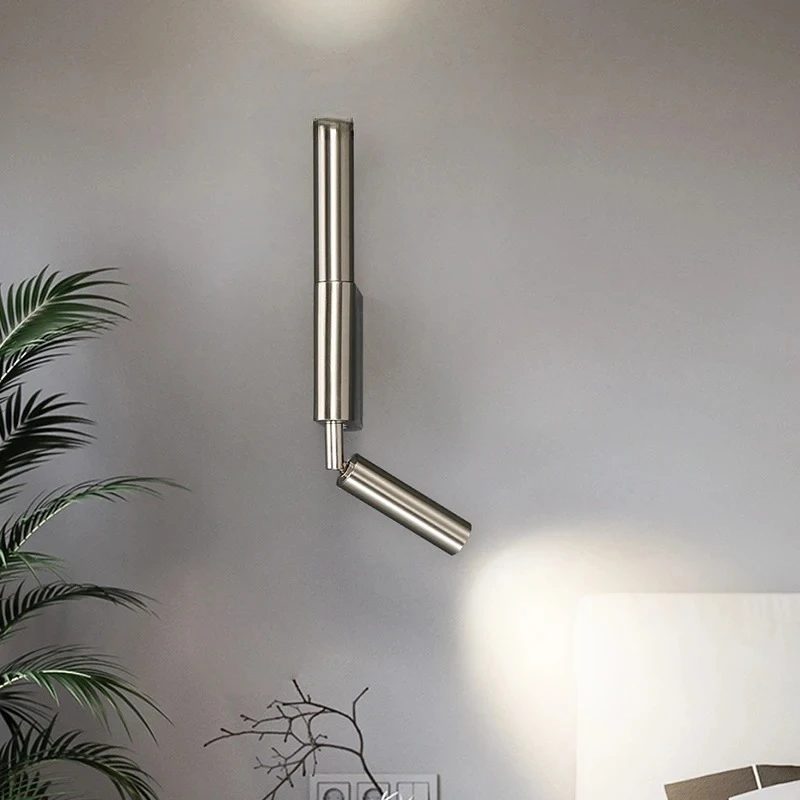 Modern Indoor Wall Sconce 360° Rotate Wall Mounted LED Reading Lamp Dimmable Plug in for Bedroom Stair Decor Lighting