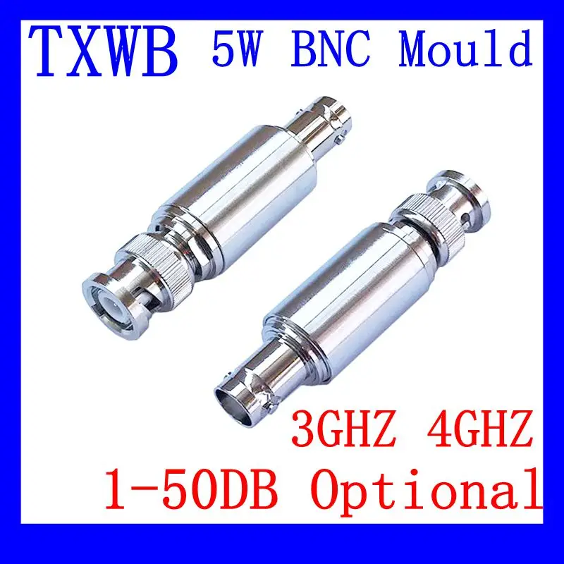 

5W BNC RF Attenuator DC-3Ghz/4Ghz 1/2/3/5/6/10/15/20/30db/40/50db BNC RF coaxial Power plug Male to jack Female 50ohm