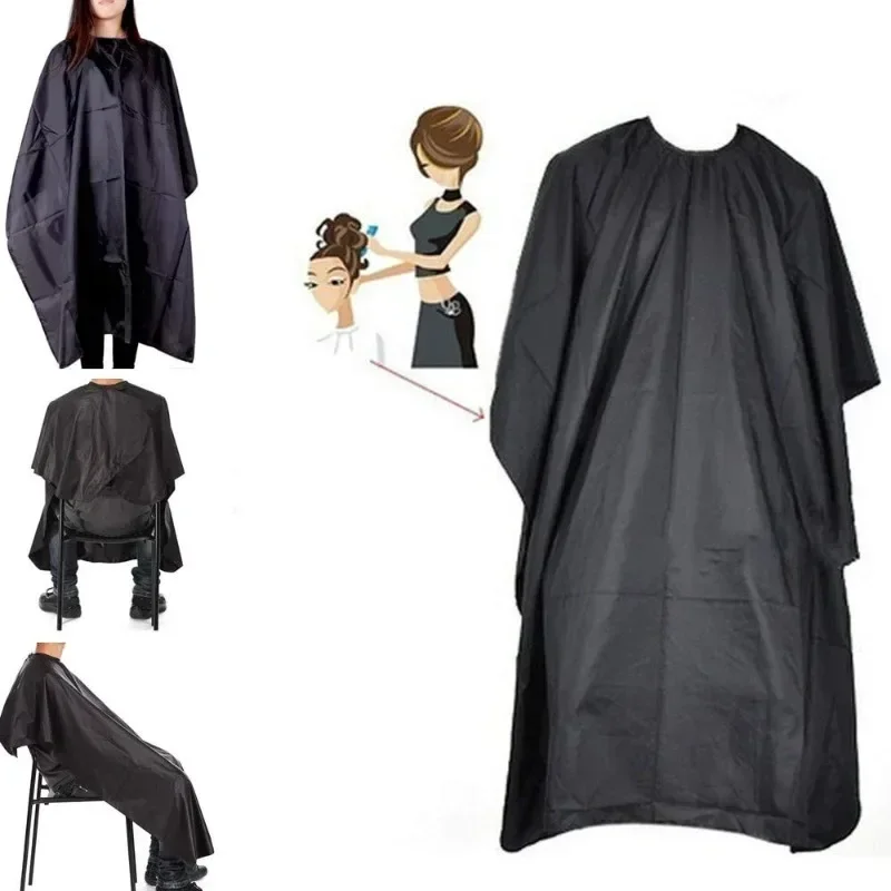 Impermeável cabelo corte cabo, salão cabeleireiro, vestido de pano cabeleireiro, antiestático barbeiro avental, corte de cabelo Capes, preto