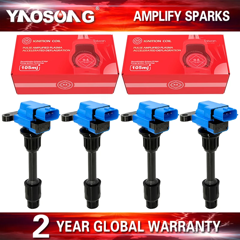 

4pcs 22448-91F00 Ignition Coil Fit For Nissan Silvia 200SX S15 2.0L SR20DET Turbo X-Trail PNT30 S14 S14A 2244891F00 GT