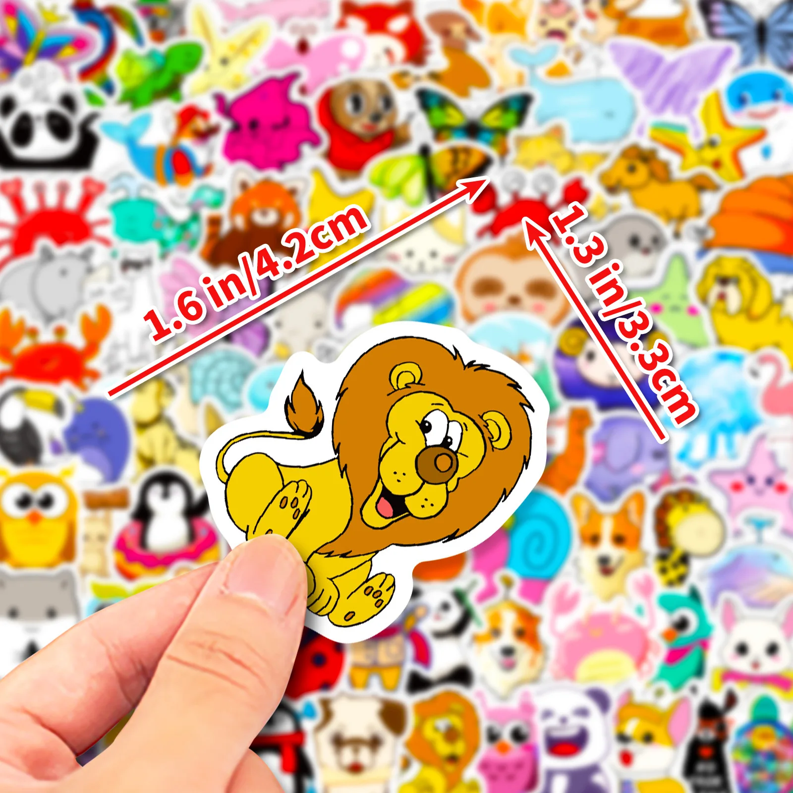 Pequenos animais adesivos, 100pcs, estilo americano, para notebook, laptop, carro, papelaria, scrapbooking, telefone, skate, brinquedos, gadgets