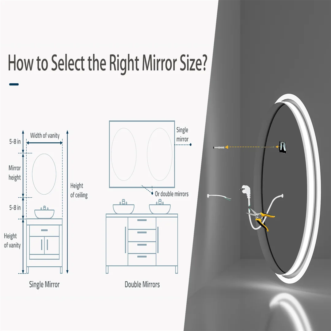 LUVODI Oval LED Bathroom Mirror 60x80cm/24x32in Backlit Vanity Mirror Dimmable 3 Color Anti-Fog Touch Control