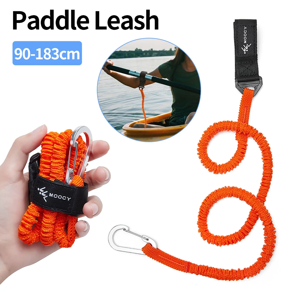 Elastic Kayak Paddle Leash Adjustable With Safety Hook Fishing Rod Pole Coiled Lanyard Cord Tie Rope Rowing Boat Accessories