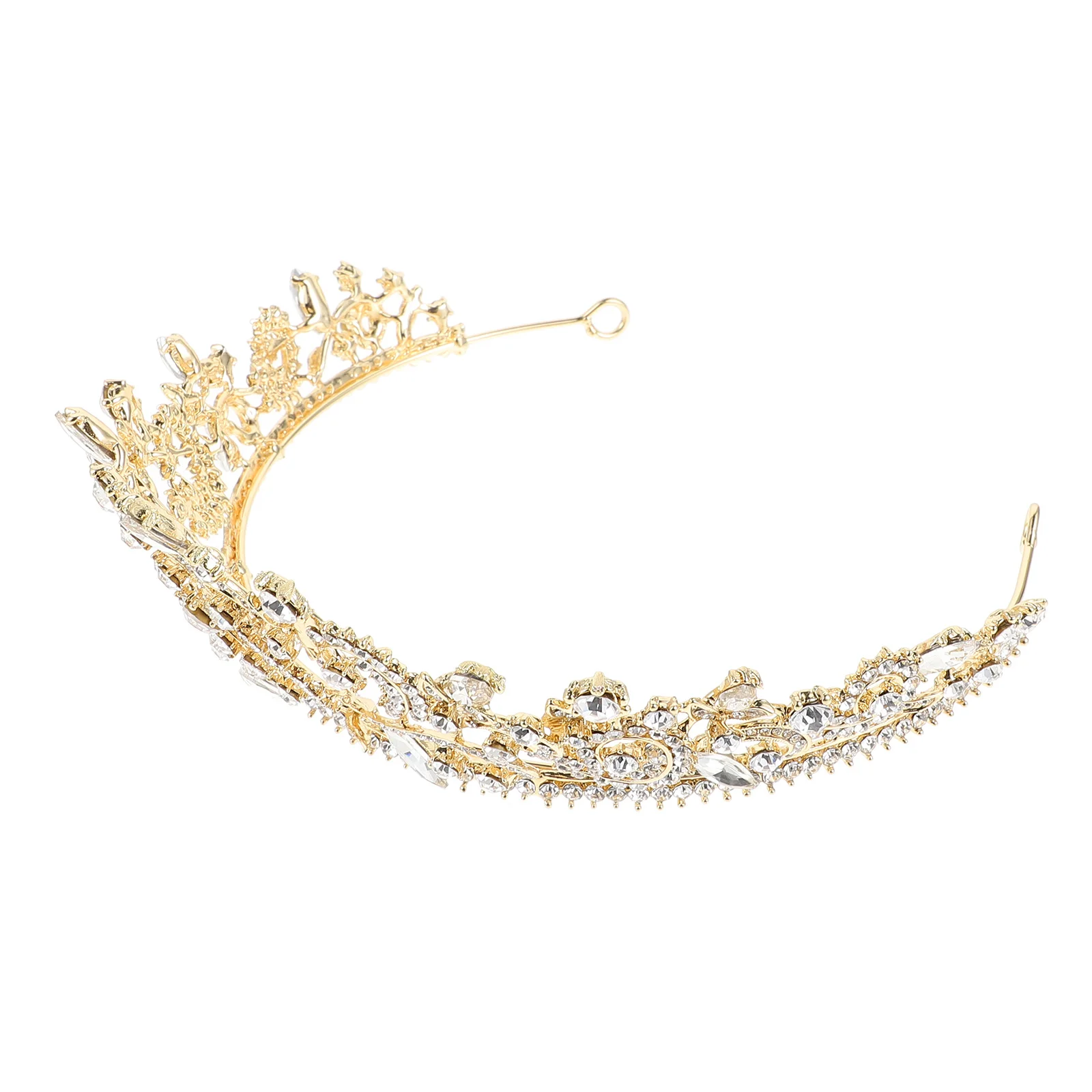 Bride Crown Headdress Baroque Style Alloy Tiara Shiny Wedding Dress Accessory Bridal Tiara Prop For Special Occasion