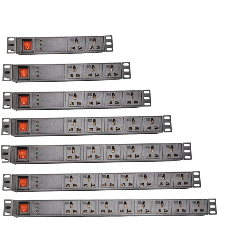 PDU power board power socket double-break switch surge protector 2-11-way universal AC socket EU UK US AU plug