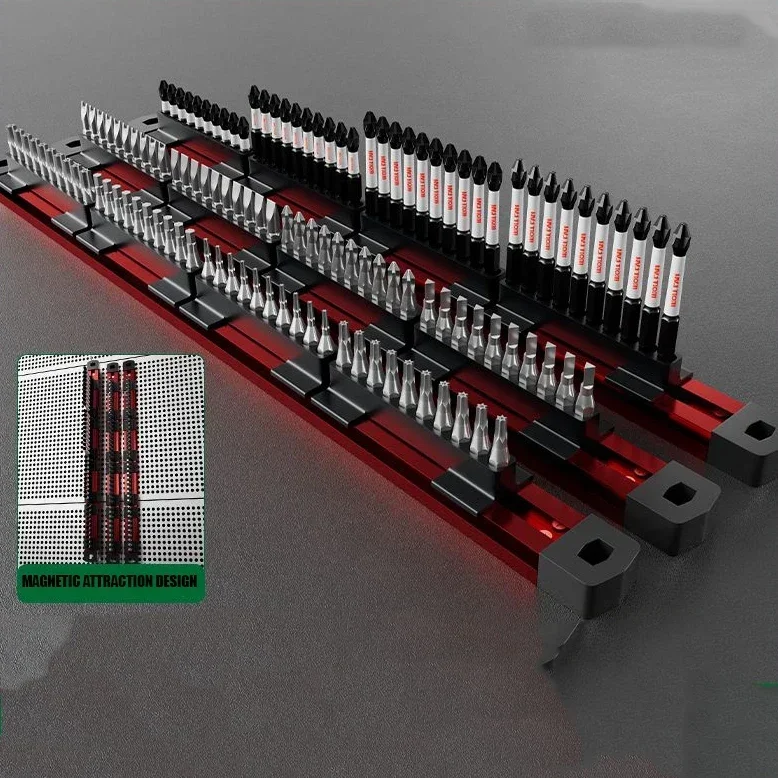 Sleeve Batch Head Storage Rack Screwdriver Bits Holder with Magnetic Tool Organizer 40 Holes for Electrician Tool Accessories