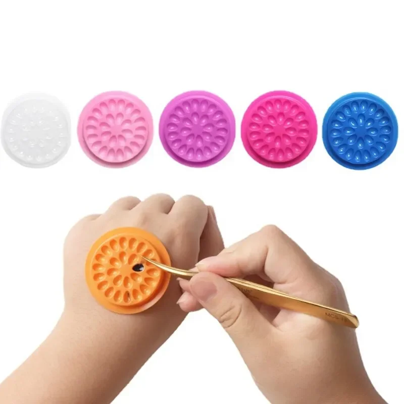 20pcs Eyelash Glue Holder Eyelashes Extension Supplies Adhesive Pallet Gasket Eye Lashes Tray Plastic Pads Makeup Tool