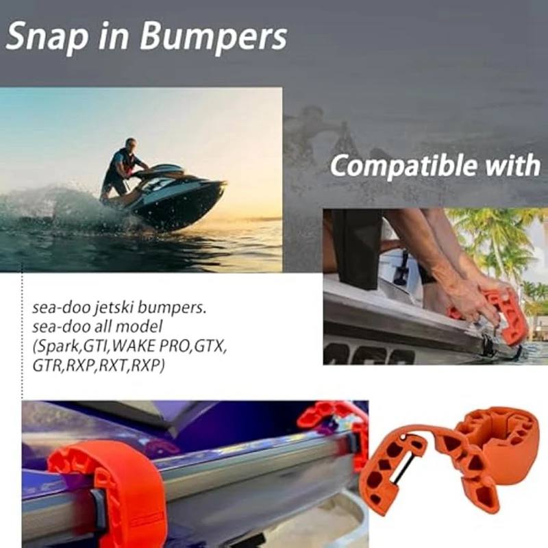 2Pcs Snap In Bumpers/Fenders Fits For Sea-Doo 295100418 Tear Resistant Material Jet Ski Bumpers