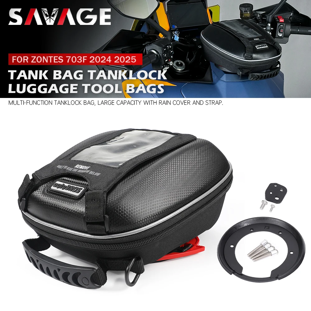 

For ZONTES 703F 703 F Motorcycle Tank Bag Racing Travel Luggage Carrier Suitcase Waterproof Tool Bag Tanklock Ring Bracket F703
