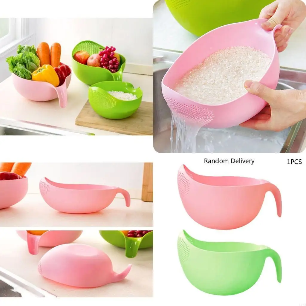 F19B Filter Strainer Color Random Rice Basket Sieve Drainer Plastic Cleaning Tools