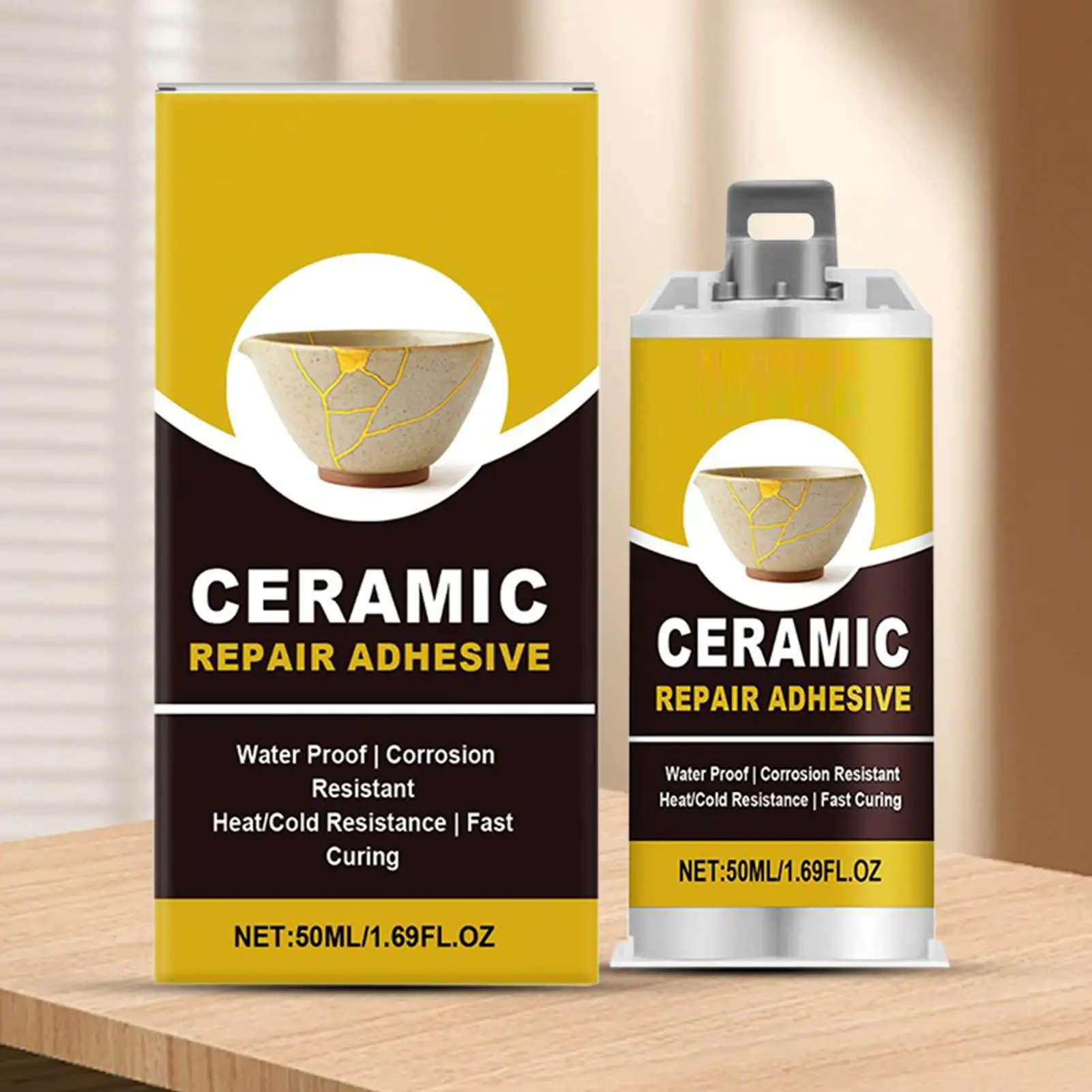 Porcelain Repair Kit Ceramic Glue Repair Kit for Pottery Adhesive Food Safe for Bathtub Vanity Plate Art Craft Figurines