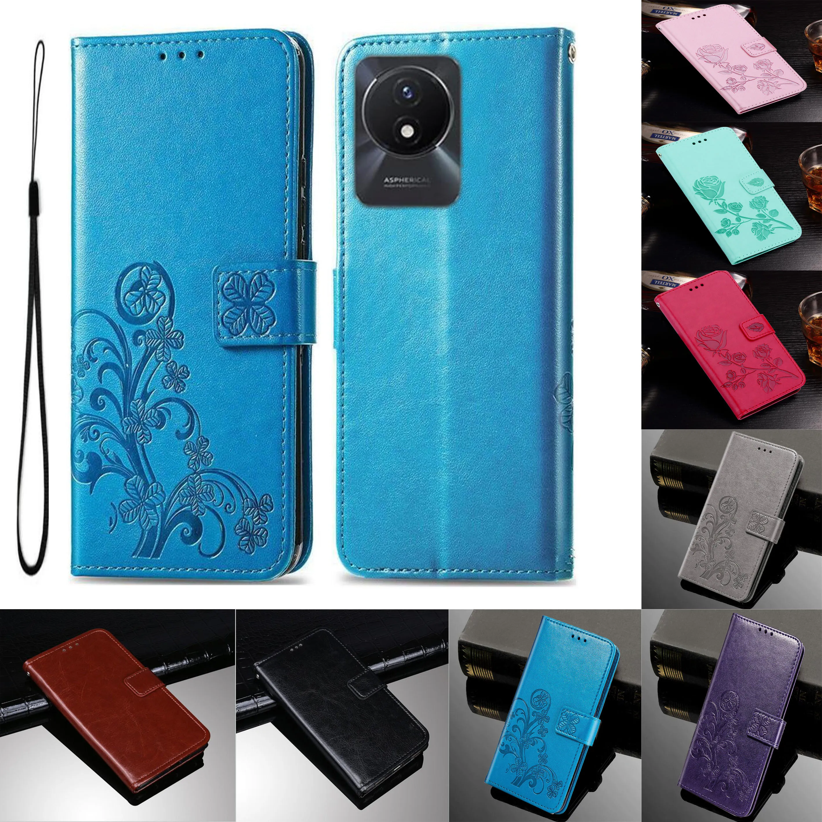 Wallet Flip Case For VIVO Y02 4G Cover Case on For VIVO Y02 VIVOY02 S Y02s V2203 Y 02 Coque Leather Phone Protective Bags