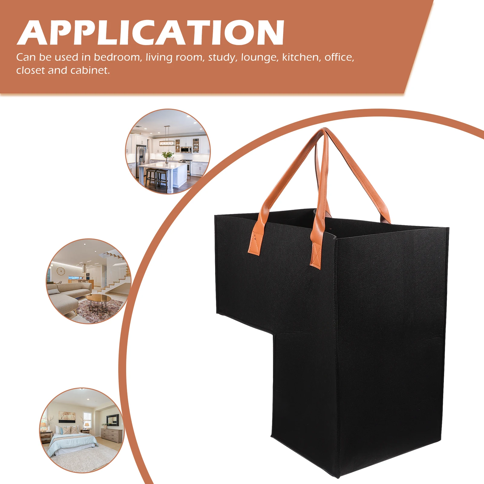 

2pcs Felt Storage Baskets Large Capacity Clothes Organizer Laundry Holder with Handles Bedroom Living RoomHousehold Fabric Box