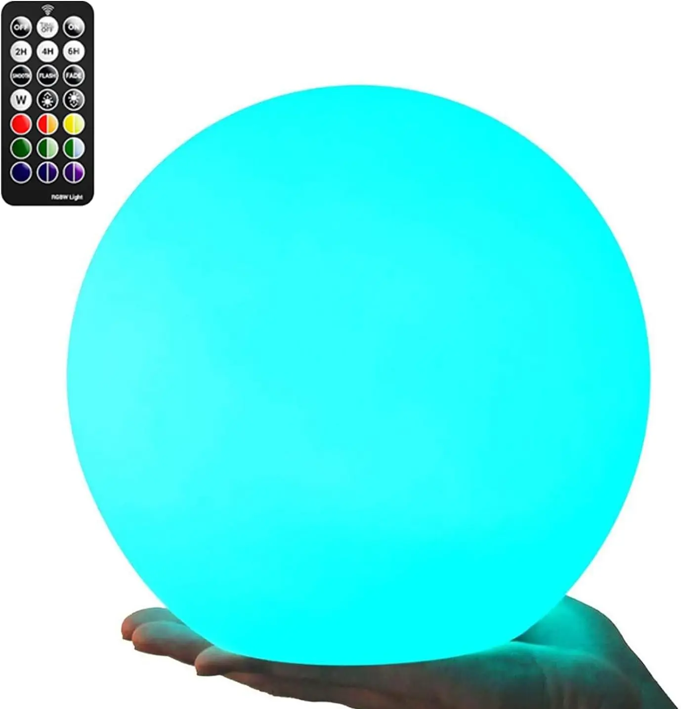 

8-inch Dimmable RGB LED Night Light Ball with Remote, Rechargeable Floating Pool Light for Nursery Decor