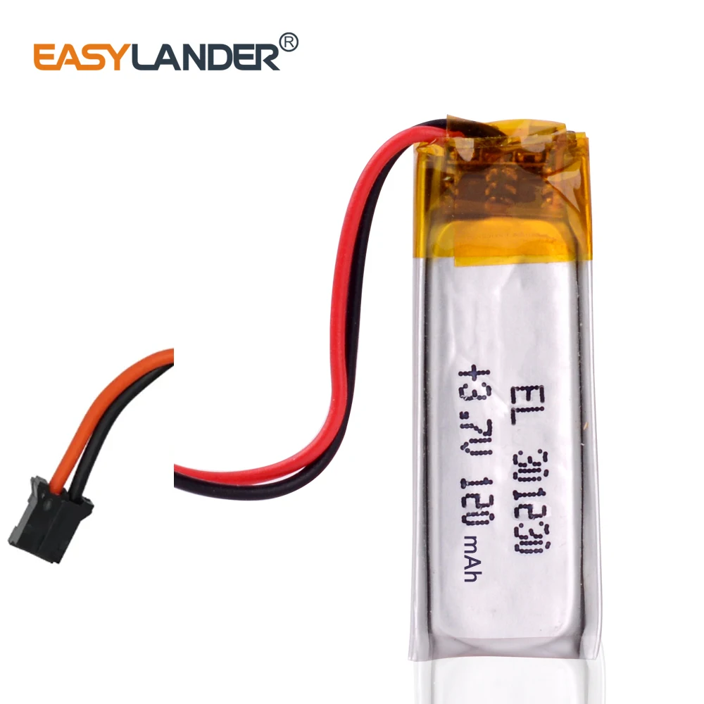 JST PHR-2-BK 2.02pin 301030 3.7V 120mAh Rechargeable Li-ion Polymer Battery Batteries 301230 for nice nano\