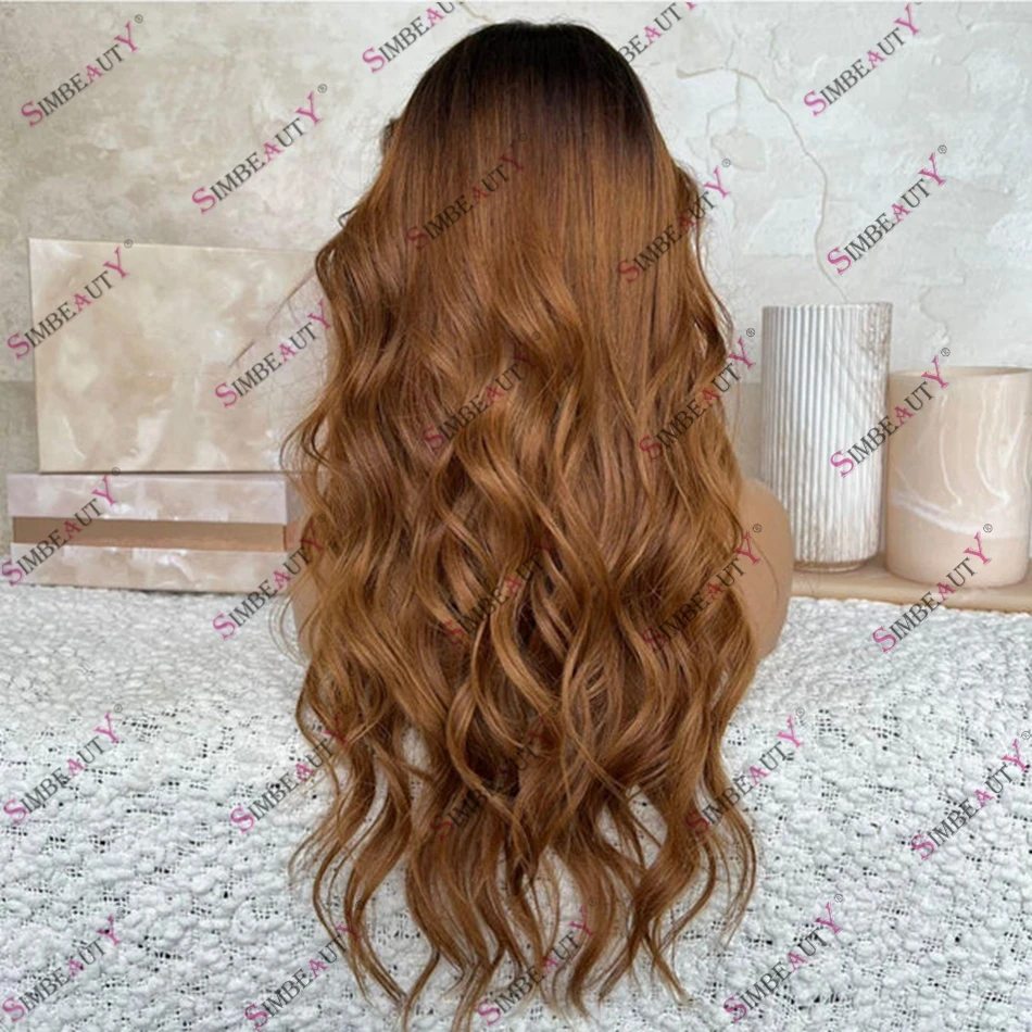 Black Women Black Root Medium Auburn Ombre Human Hair V Part Wig with Clips 200 Density Remy Brazilian Hair U Part Women Wigs