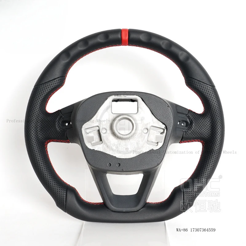 Suitable for 14-19 Seat Leon/Cupra/Ibiza full-leather flat-bottom sports steering wheel modification