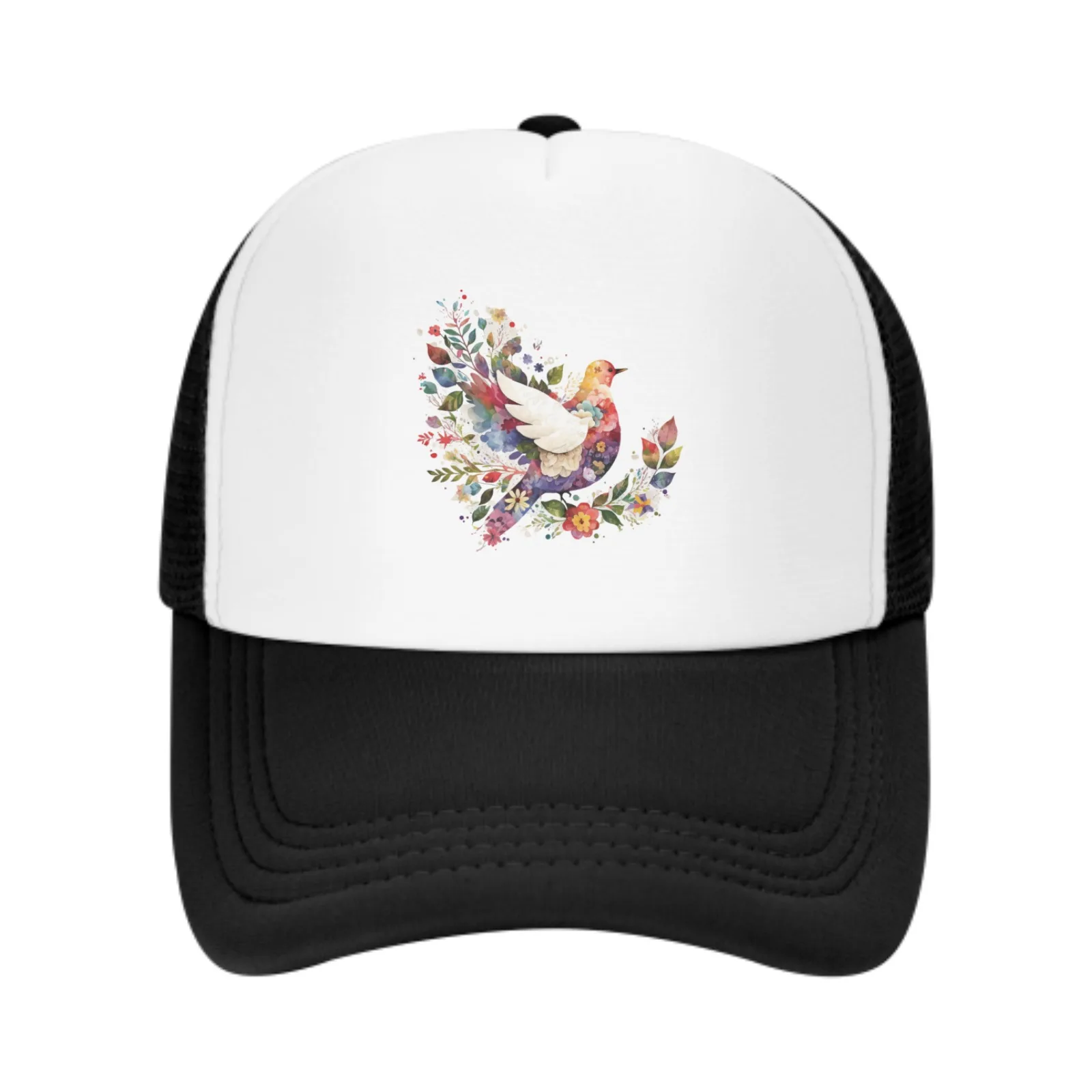 Watercolor Dove Baseball Cap Adult Mesh Hat Adjustable Couple Fashion Cool Sunhat Summer Daily Outdoor Travelling Streetwear