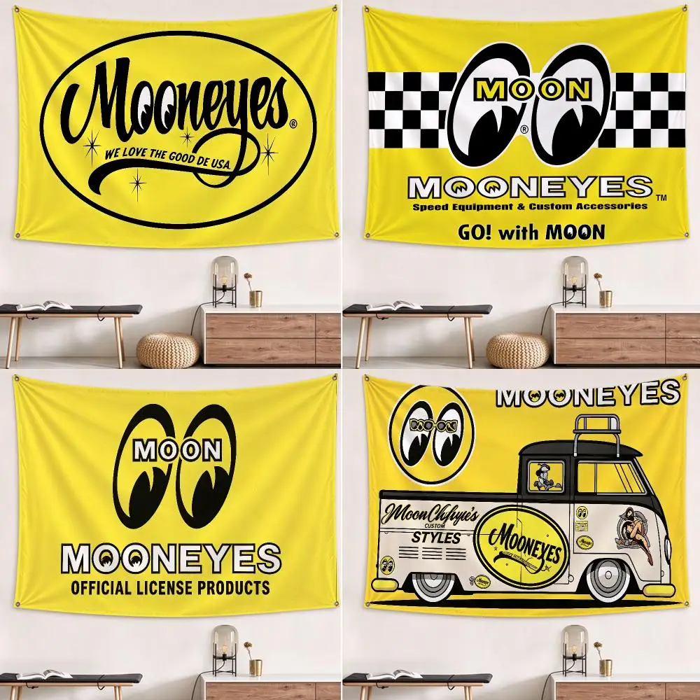 Brand MOONEYES Flags flag Hanging Grommets polyester Wall Flag Home Decor For Bedroom Living Room Fan Merch
