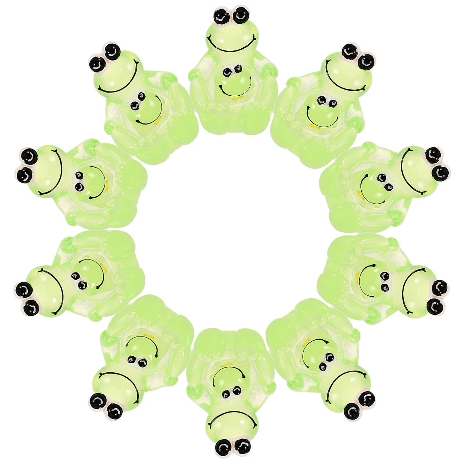 

10pcs Frog Shape Charm Resin Phone Case Decor Diy Craft Accessories Miniature Frog Ornament Hair Clip Flatback Charms For Diy