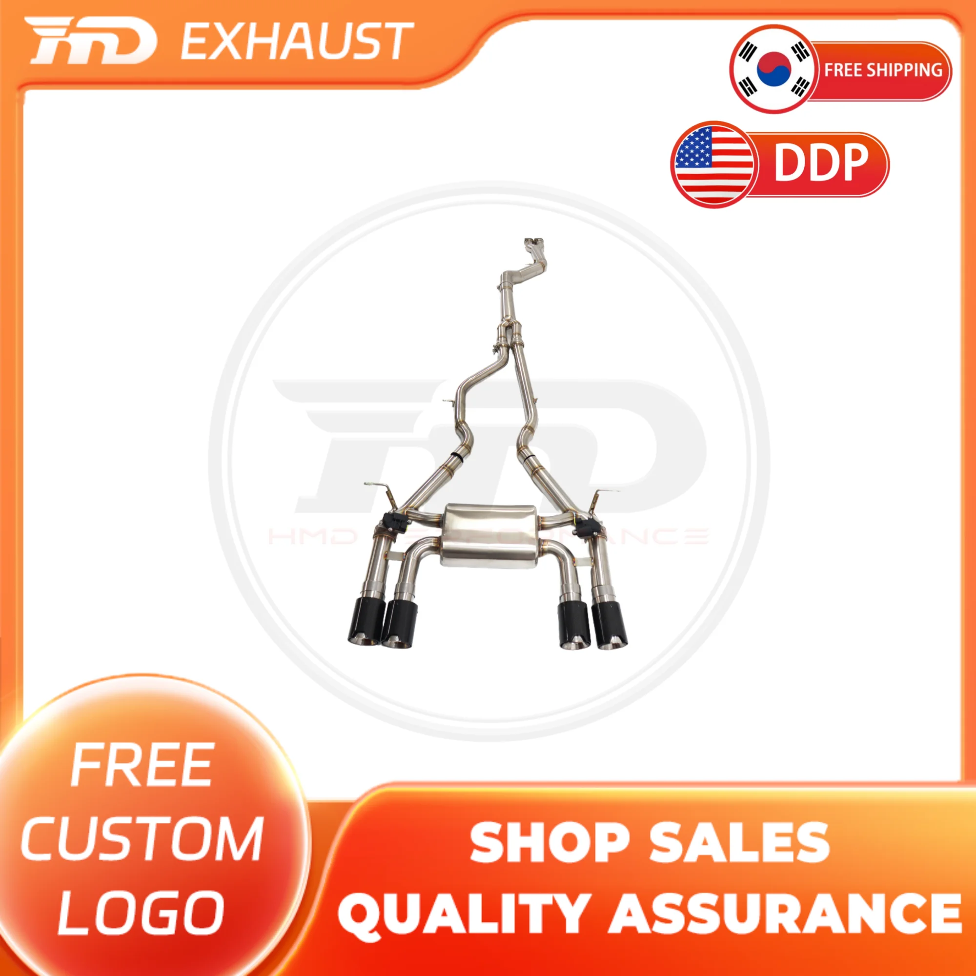 

HMD Hot sale Exhaust System Stainless Steel Performance Catback for BMW M3 M4 F80 F82 F83 3.0T Muffler With Valve