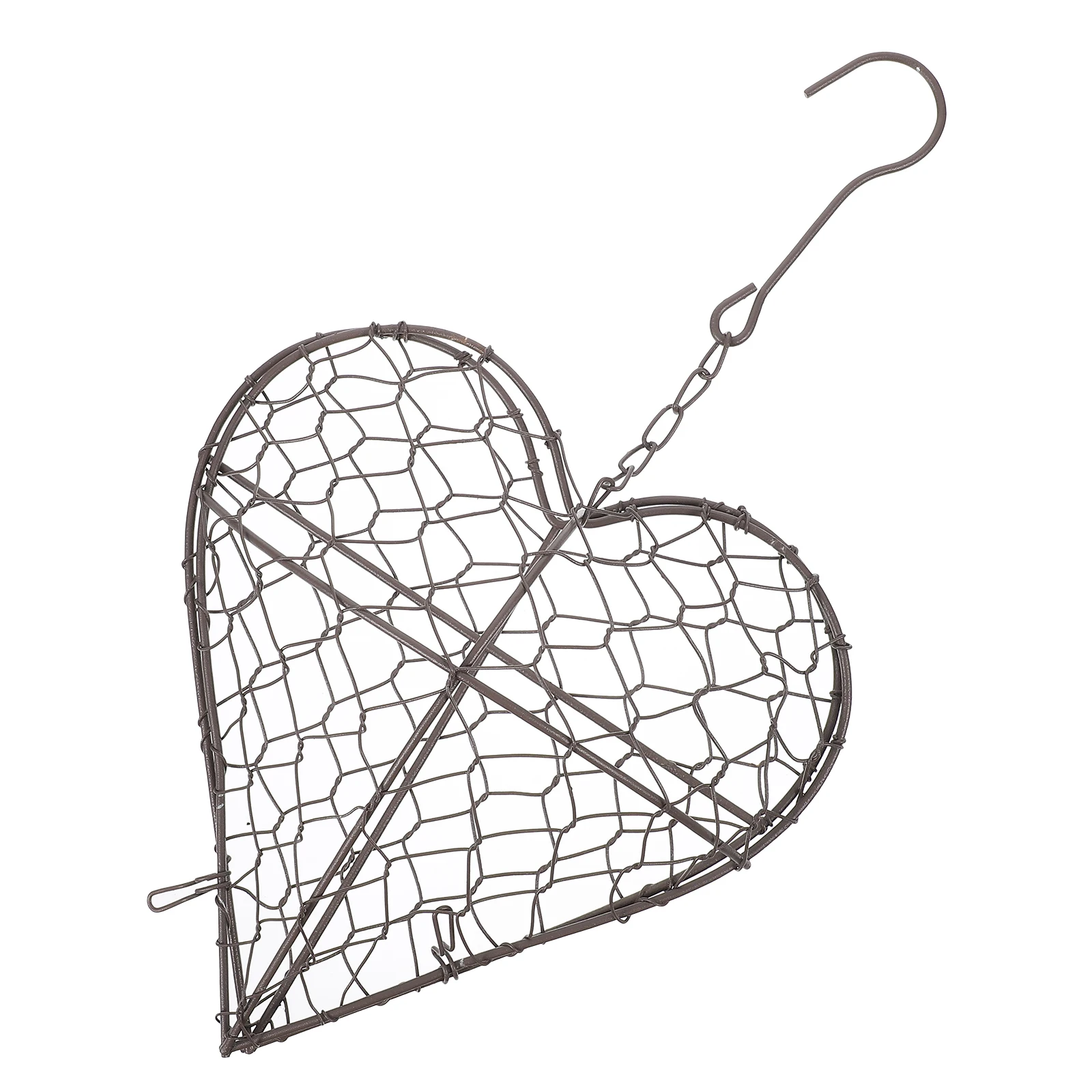 

Iron Garland Hanging Basket Wall Mounted Wire Heart Flower Pots Planters Space Saving Indoor Outdoor Garden Home Office