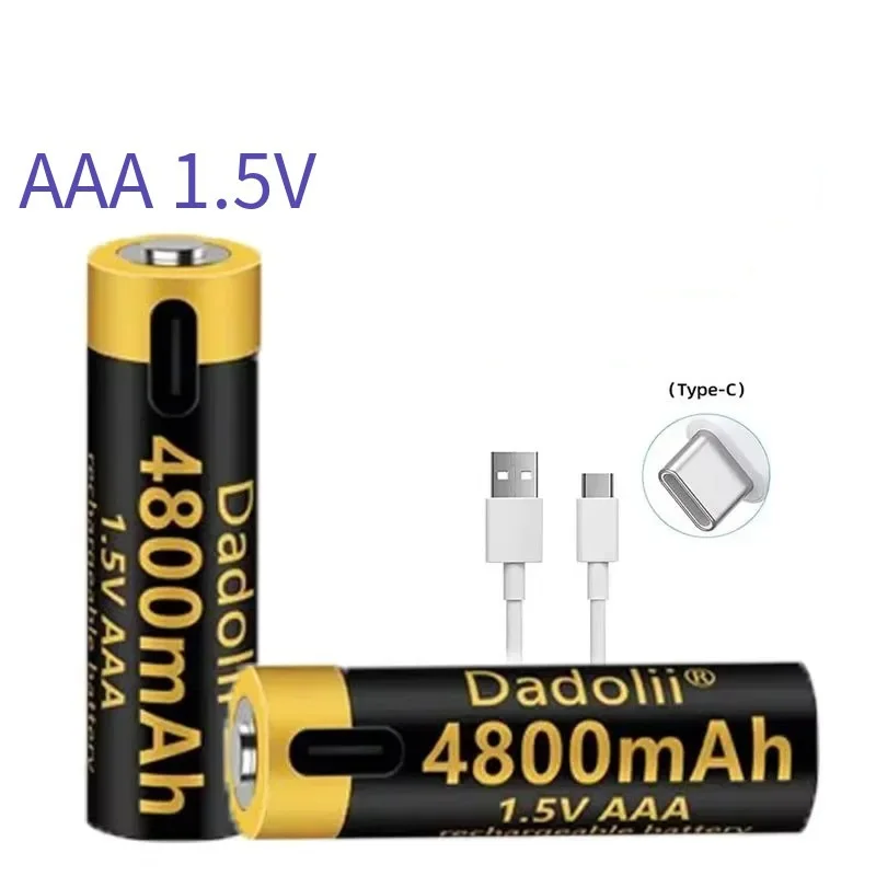 1.5V AAA 4800mAh USB Rechargeable Li-ion Battery - High Capacity for Toys/MP3/Keyboard, Long-Lasting & Fast Charging