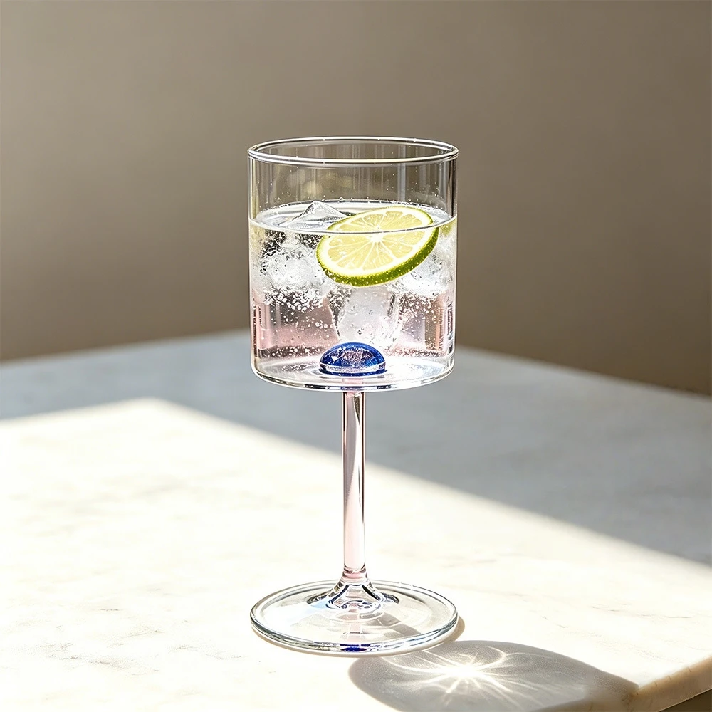 Luxury Starry Sky Stemmed Goblet, High Aesthetic Wine & Champagne Glass, Cosmetic Star Glass Cup for Sweet Wine, Juice and Cockt