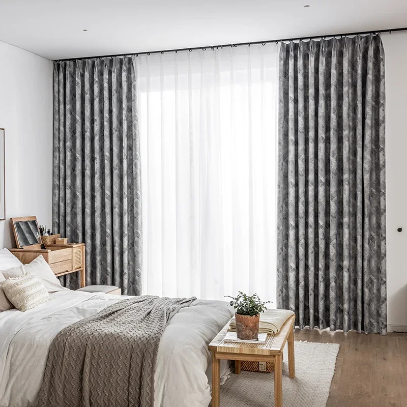

Скандинавские простые легкие роскошные шторы для гостиной, столовой, спальни, затемняющие звукоизоляционные солнцезащитные тканевые шторы для балкона, оконная драпировка