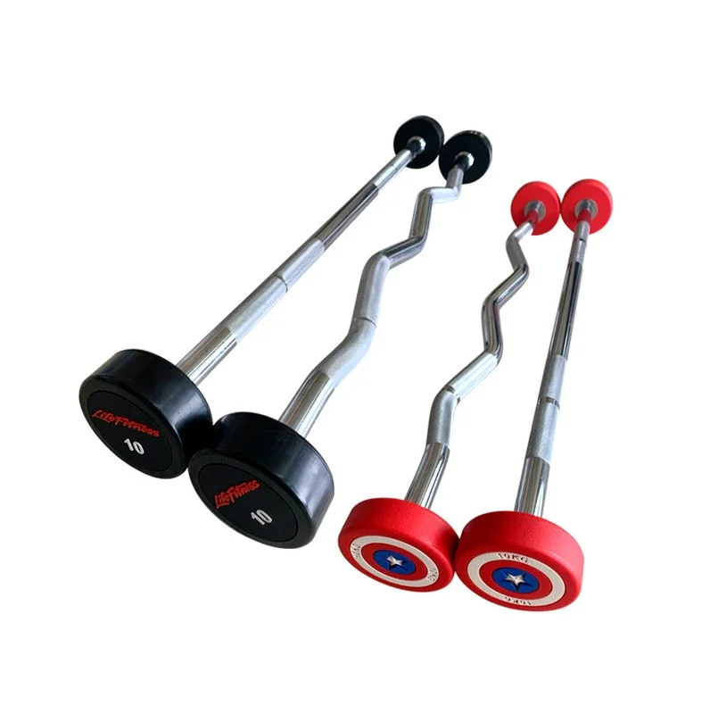 

Rubber Grip Barbell Bars, Unisex Fitness Barbells, Portable Barbell