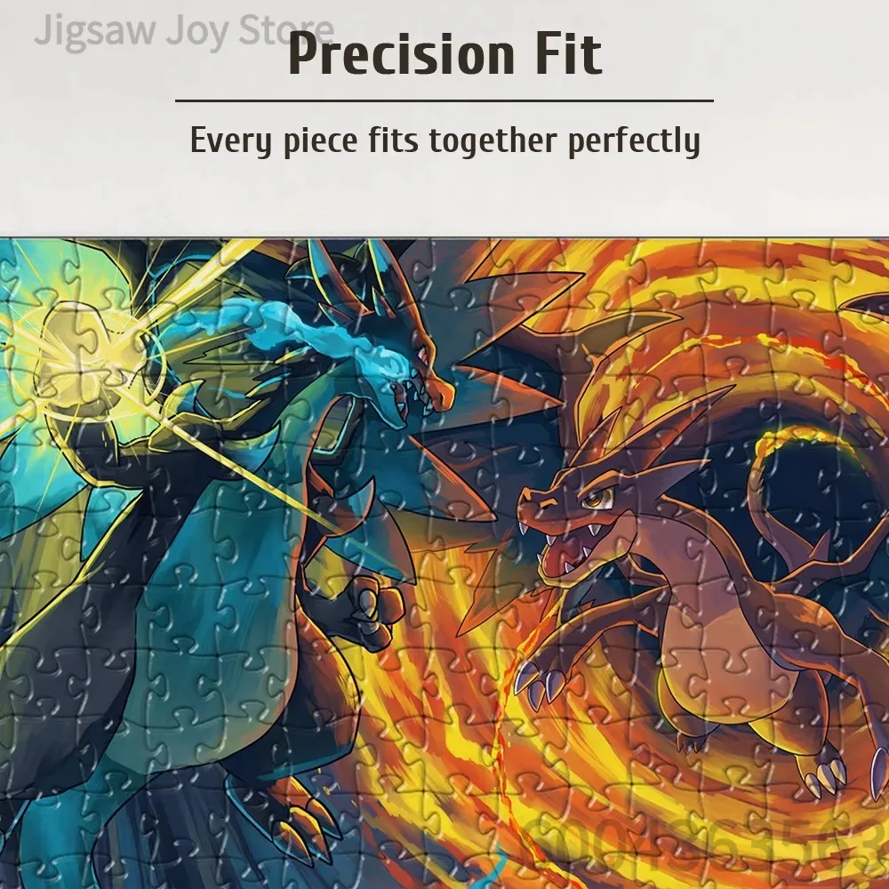 Pokemon Starters Charizard Squad Jigsaw Puzzle Precision Fit Anime Print Paper Puzzle Stress Relief Hobby Present