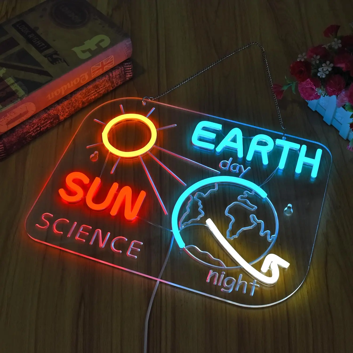 

Astronomy Science Neon Wall Sign Dimmable Earth Sun Neon Lights for Bedroom Classroom Library Decor Art Draw Birthday Gifts
