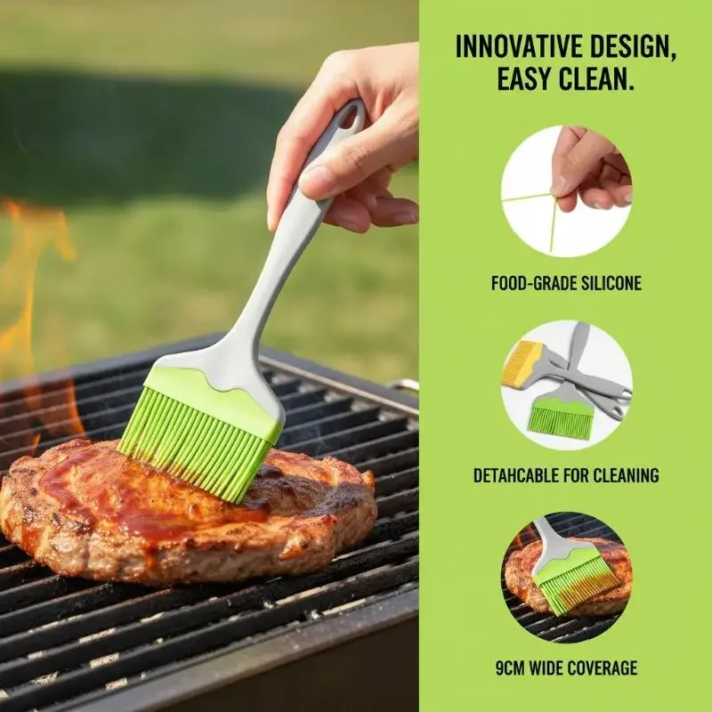 Extra Large Silicone Basting Brush Non-Stick Heat Resistant For Barbecue Grilling Baking Kitchen Utensil