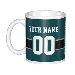 Custom Philadelphia Name & Number Football Mug, Gift for Dad, Gift for Mom, Unique, Personalized Gift, Birthday Gift, Coffee Cup