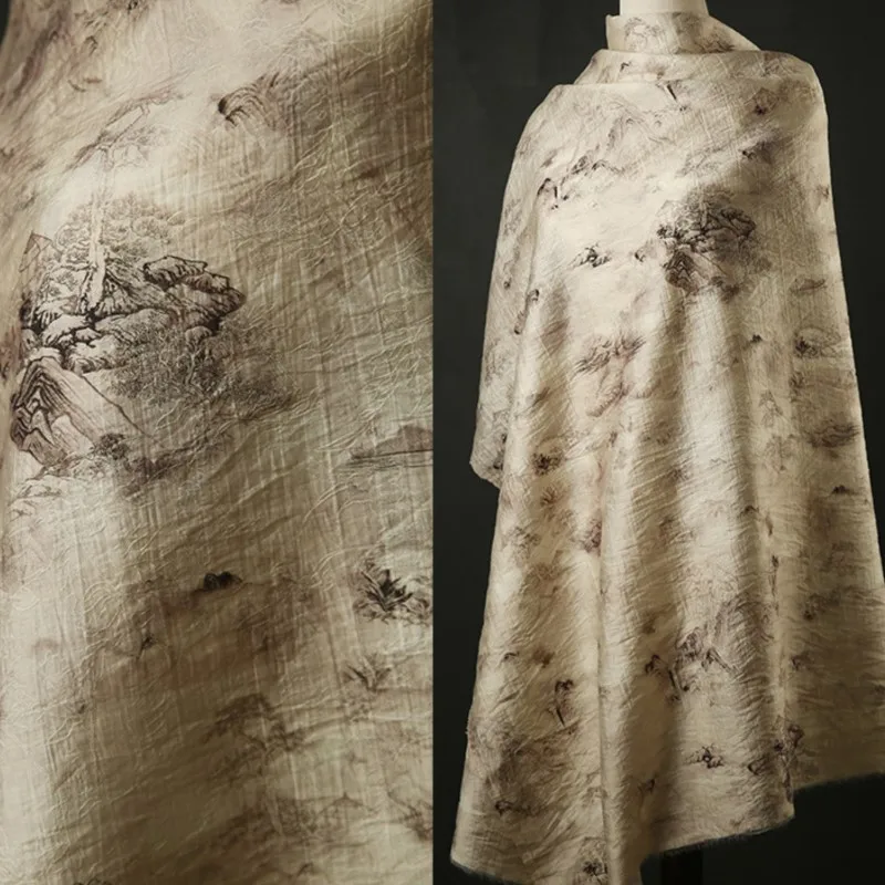 

Жаккардовая ткань с цифровой печатью, ширина 1,5 м, новая китайская одежда Хань, Cheongsam