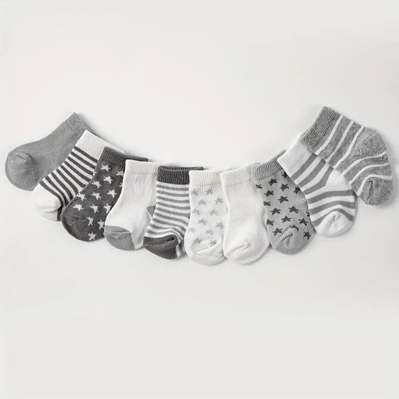 5 pairs/lot New spring and autumn star striped baby socks