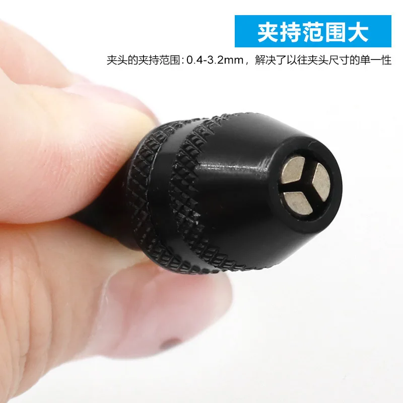 Three-claw mini drill chuck, electric grinding chuck, electric grinding accessories, imperial chuck clamping range 0.4-3
