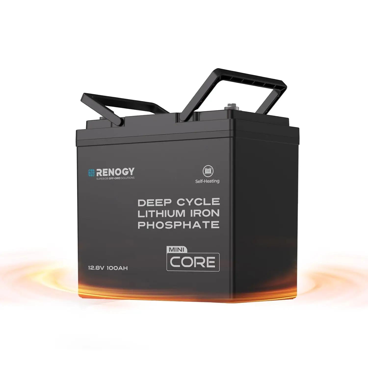 12V 100Ah LiFePO4 Battery Self-Heating w/DuoHeat Tech, Built-in 100A BMS Mini Size Deep Cycle for Icefishing RV Cabin Off-Grid