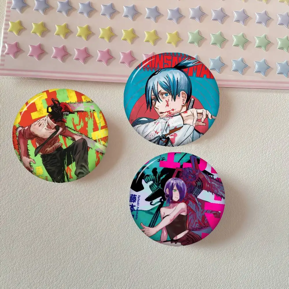 Japan C-Chainsaw ManS Anime    Anime Brooches Cute Cartoon Badge Jacket Jeans Lapel Pin Gift Accessorie