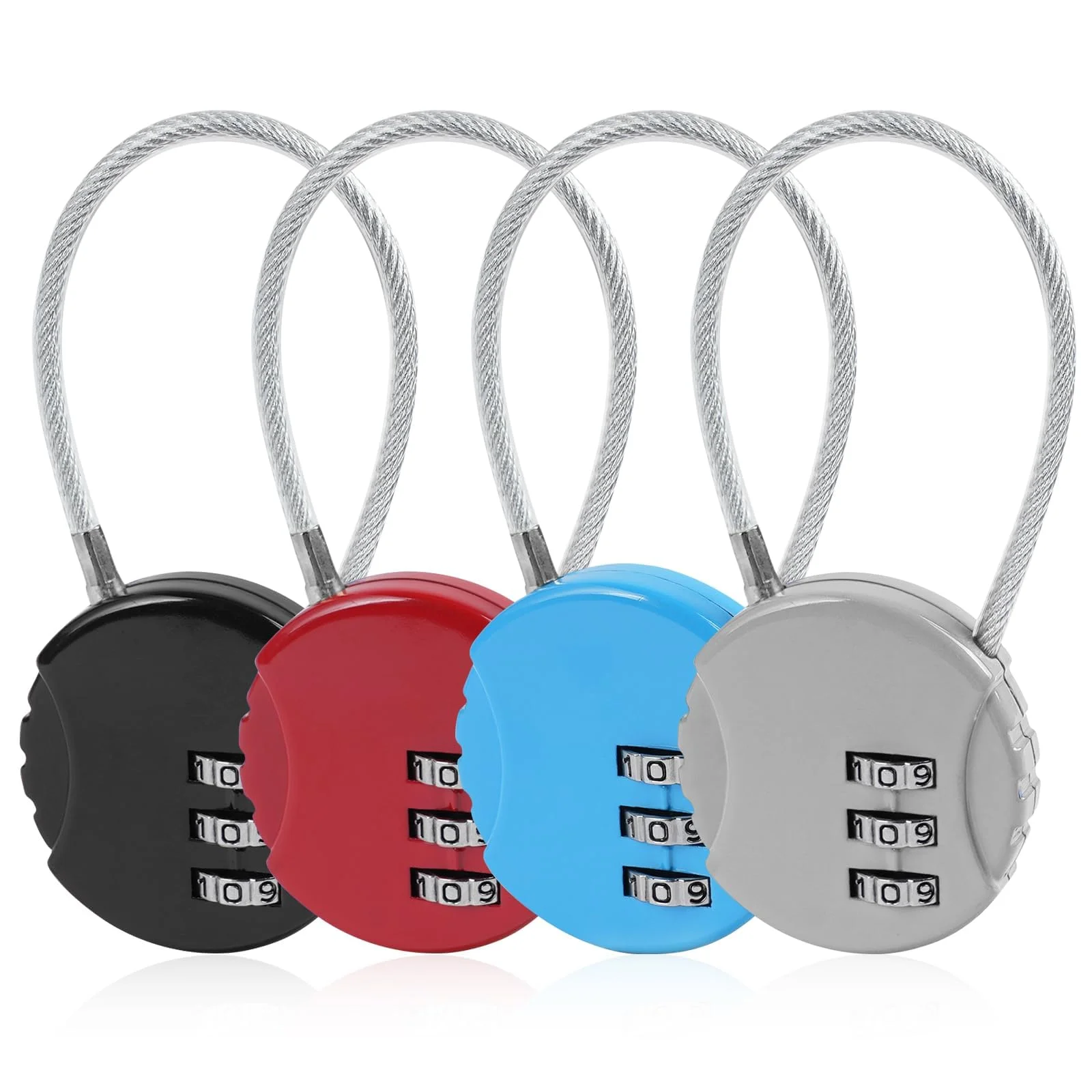 1pc Combination Padlocks, 3-Digit Security Suitcase Locks, Luggage Code Locks with Flexible Cable for Travel Baggage Suitcases